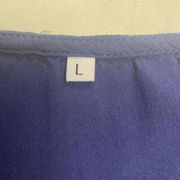 Navy Blue Dress Size Large Flowy Long Sleeves‎ - Picture 8 of 10